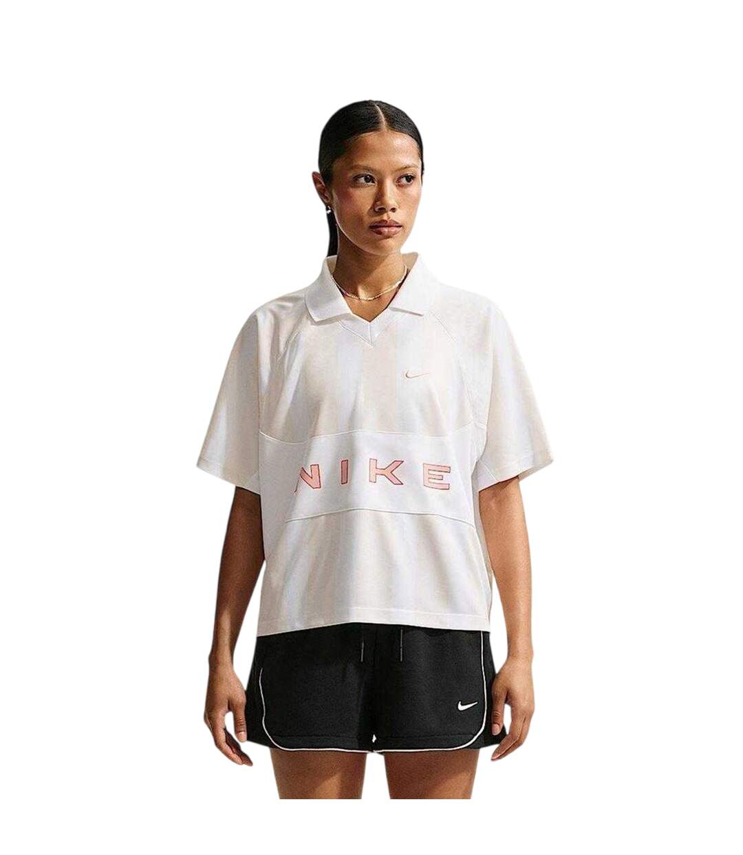 Haut Court Femme Blanc Cassé Blanc Nike-4