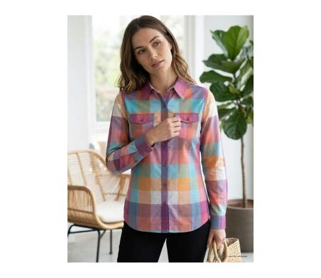 Chemisier Femme 100% Coton Landry1 Détails Boutons Bois