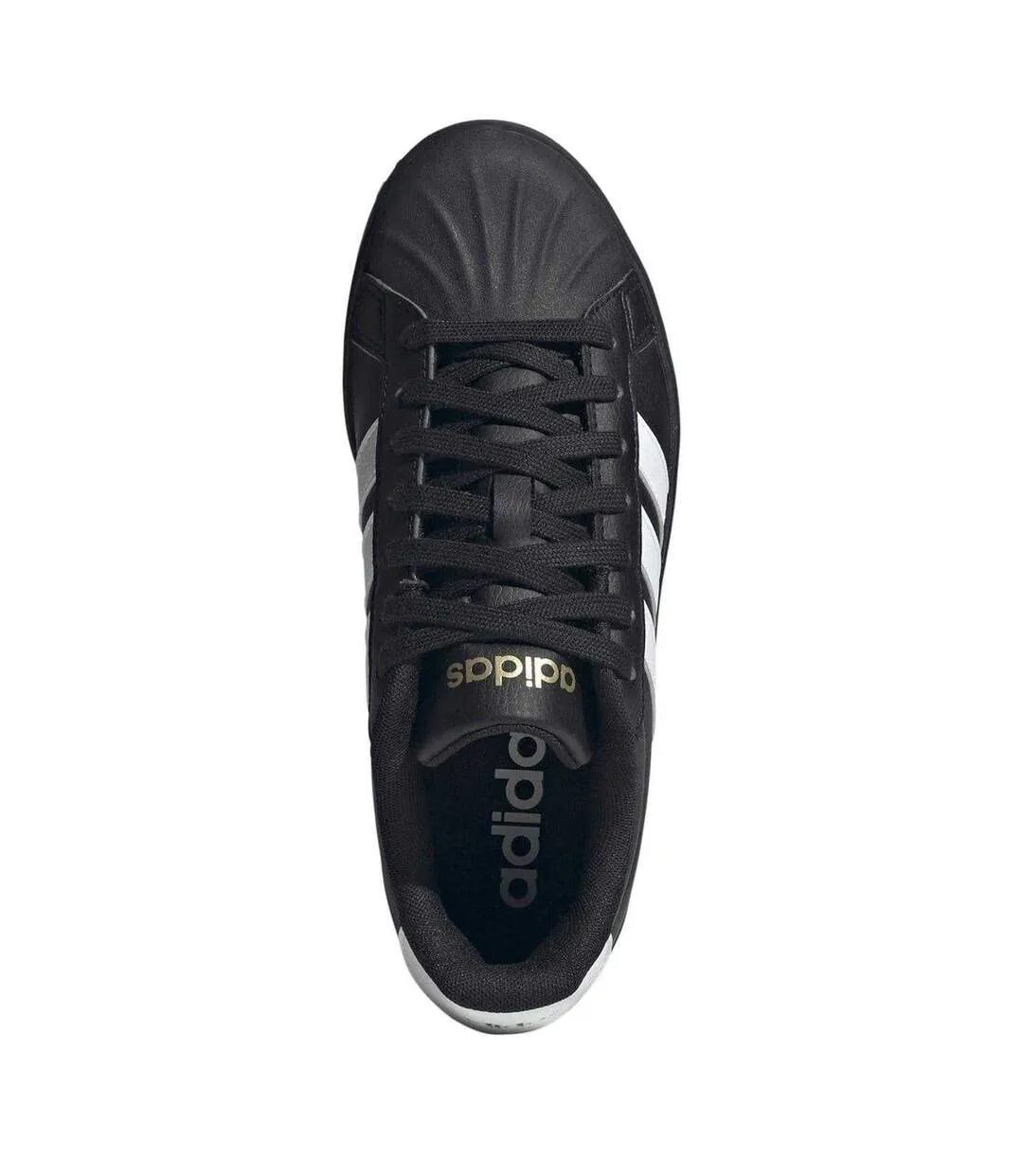 Womens/ladies Grand Court Stripes Trainers Black White Adidas-4