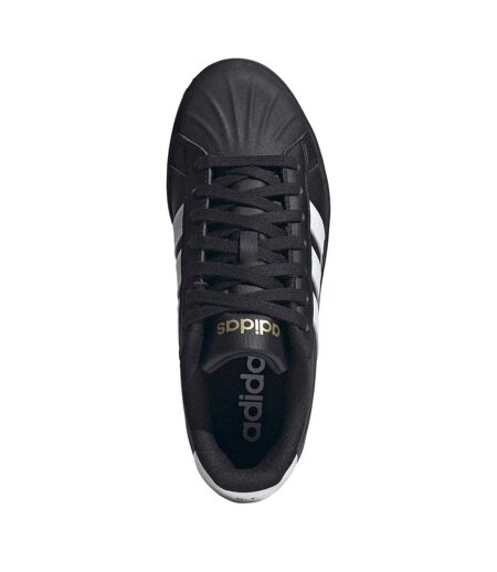 Womens/ladies Grand Court Stripes Trainers Black White Adidas