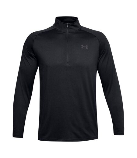 Mens 2.0 Half Zip Technical Top Black Charcoal Grey Under Armour