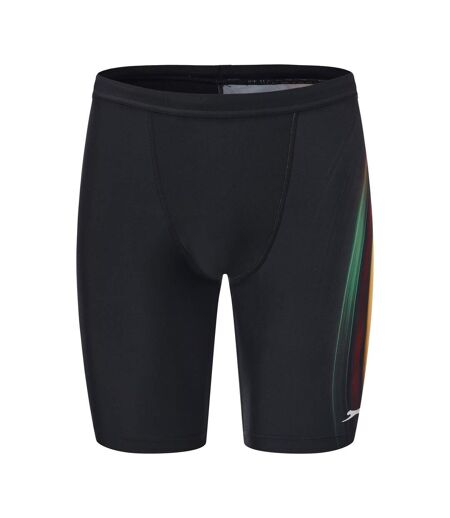 Mens Splice Fitted Swimwear Light Black Slazenger