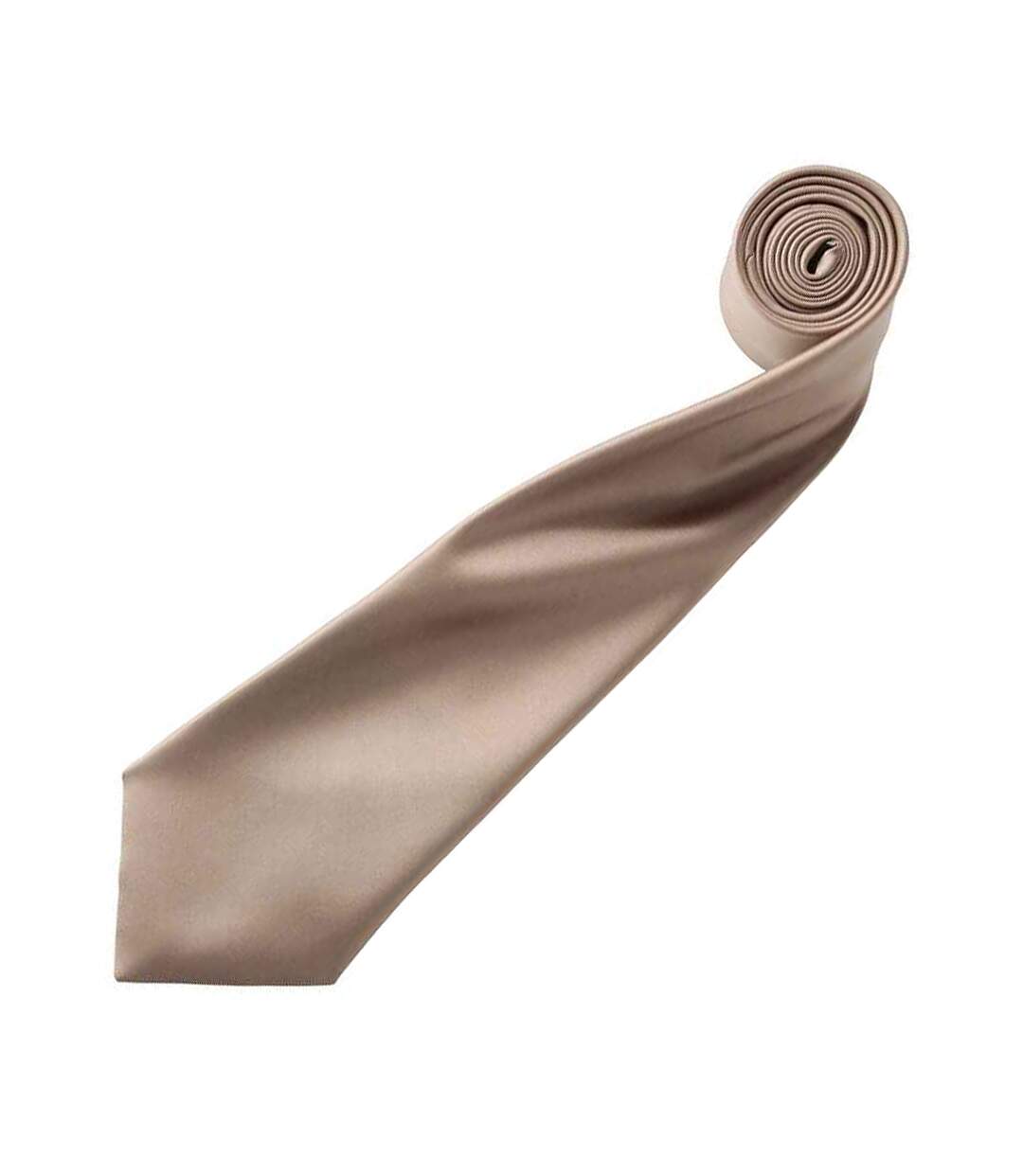 Premier Mens Plain Satin Tie (Narrow Blade) (Khaki) (One Size)