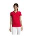 Polo manches courtes pasadena femme rouge/blanc SOLS-3