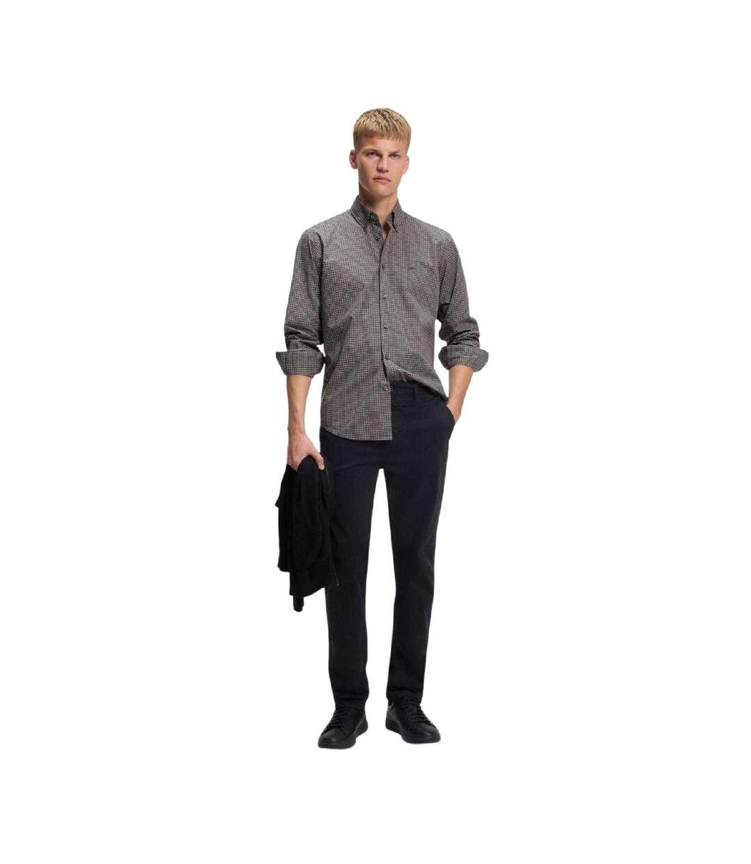Mens Ricoplus Shirt Black Boss-1