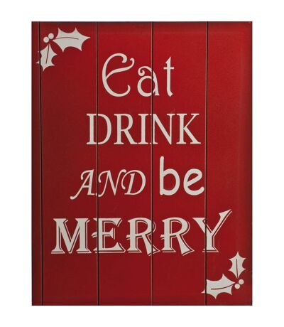 Christmas Shop - Plaque décorative 'Eat Drink And Be Merry' (Rouge) (Taille unique) - UTRW5111