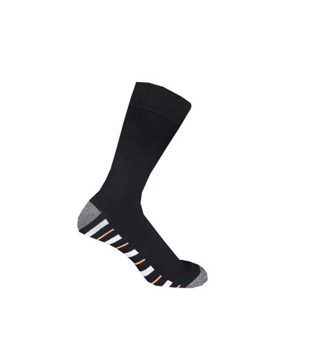 Pack Of 7  Mens Striped Ankle Socks  Black Grey Firetrap