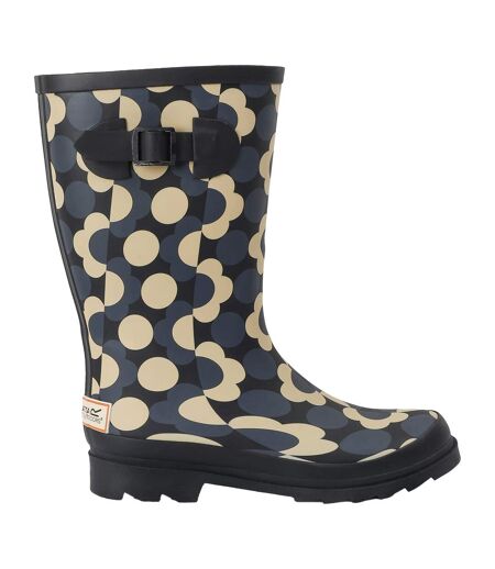 Bottes De Pluie Orla Kiely Femme Noir Blanc Regatta