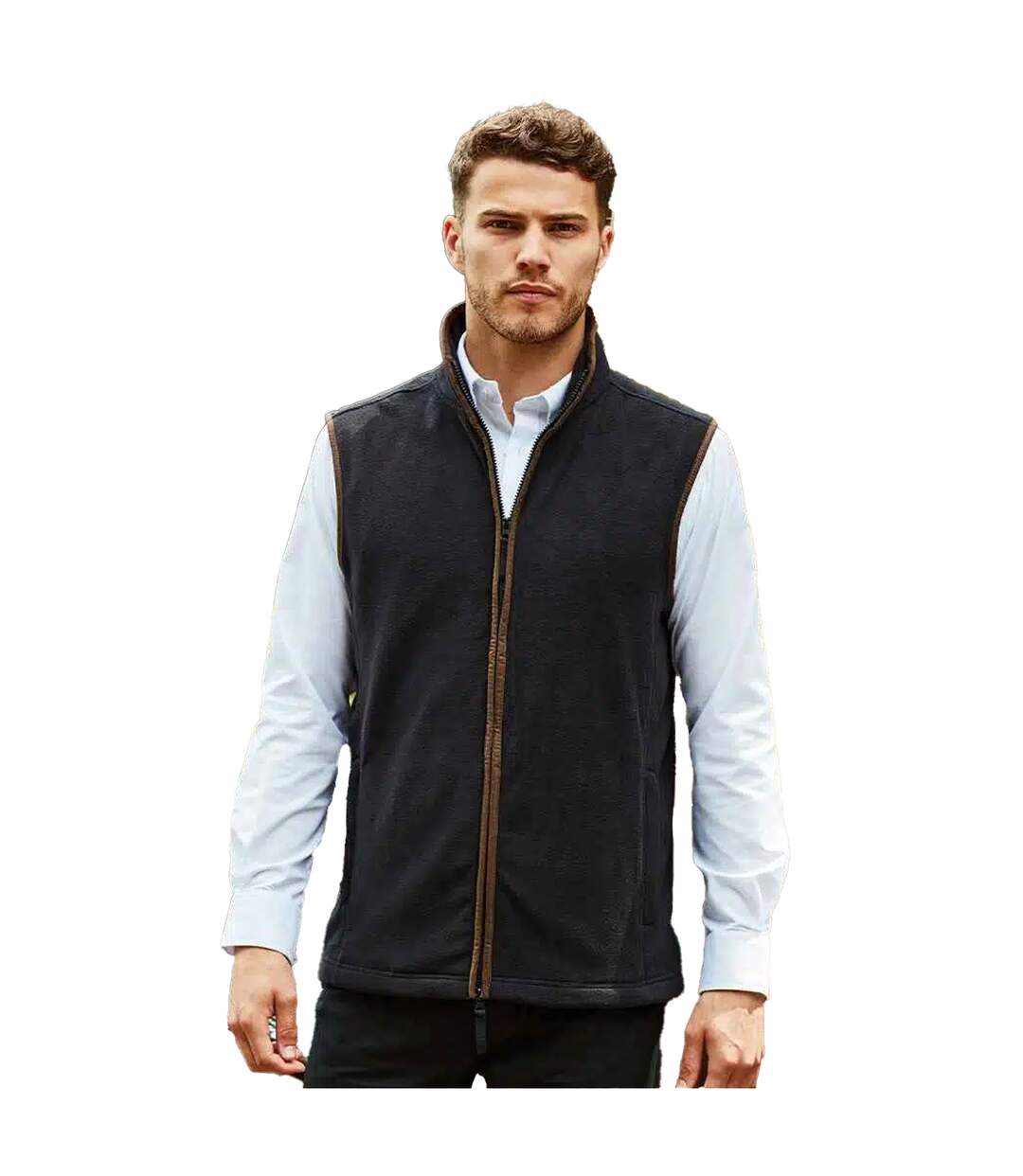 Veste Sans Manches Artisan Homme Noir Marron Premier-1