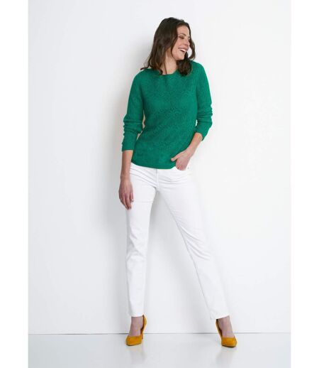 Pull maille ajourée manches longues