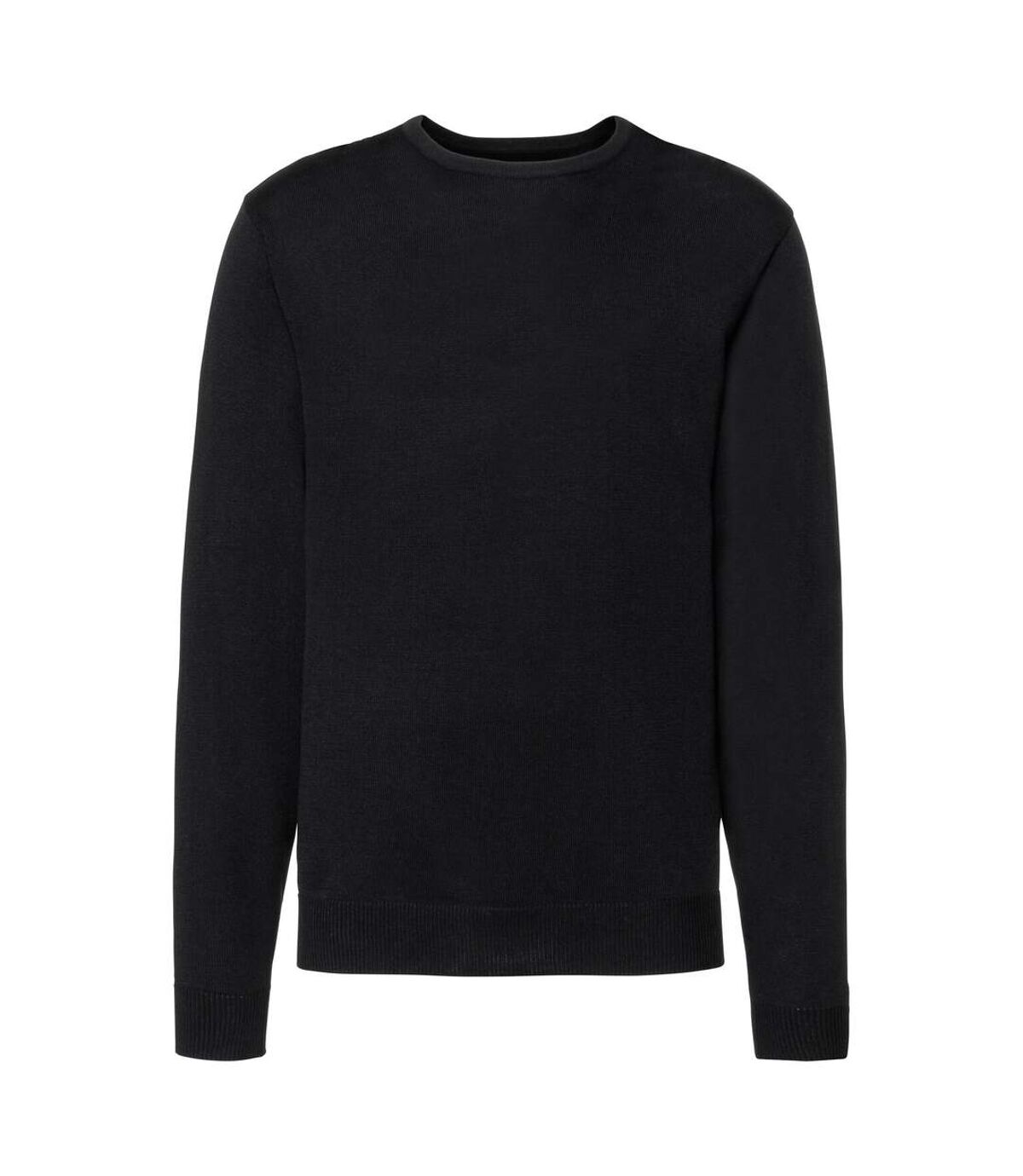 Russell Mens Cotton Acrylic Crew Neck Sweater (Black) - UTPC3139