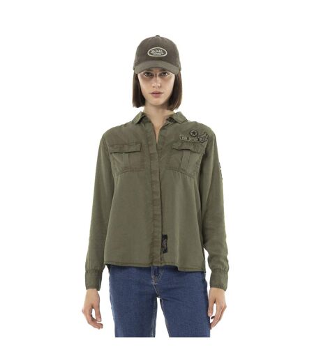 Chemise femme unie avec patch Vondutch