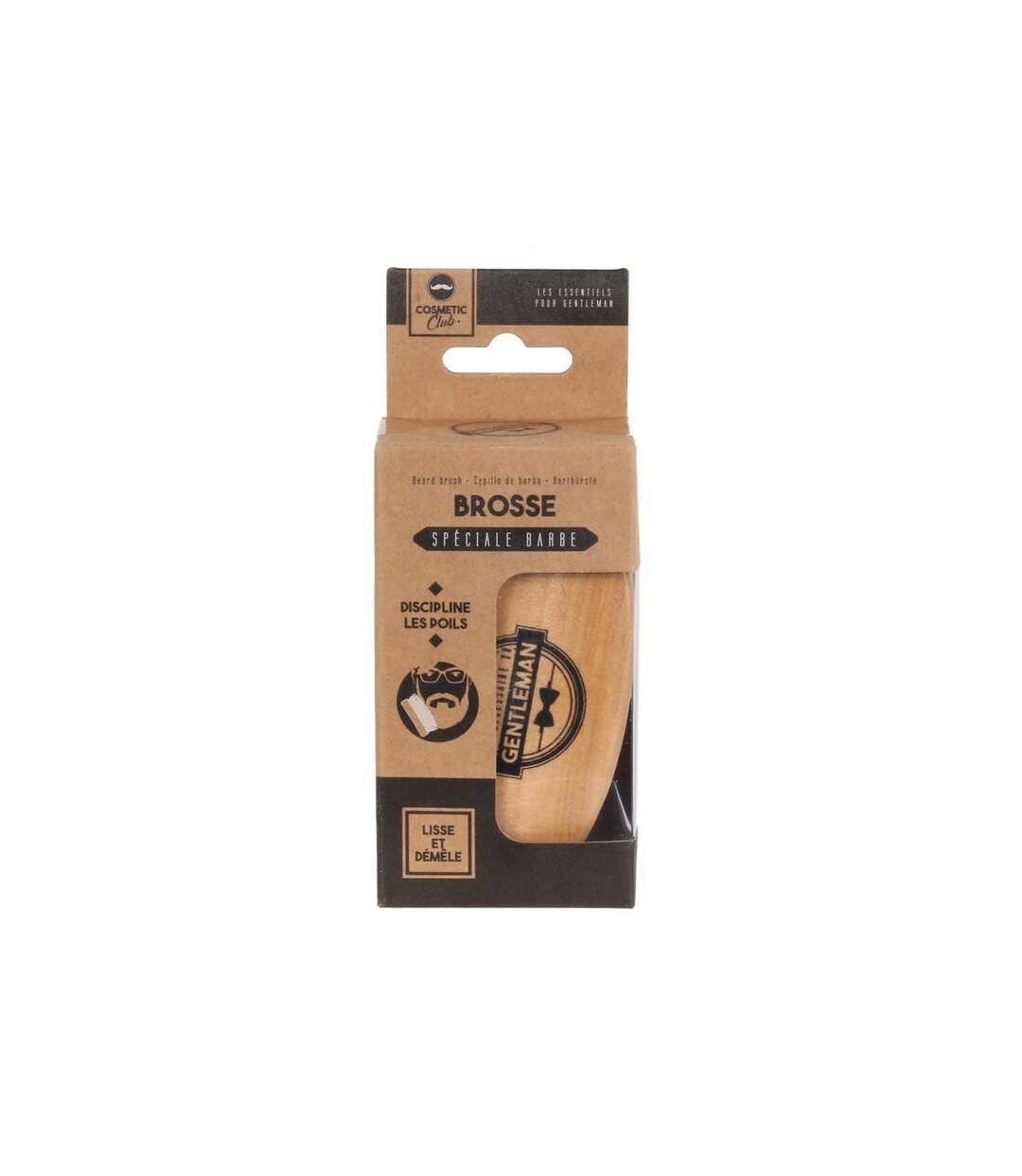 Brosse à Barbe en Bois Gentleman 9cm Beige-4