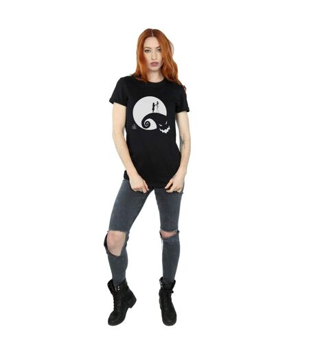 Disney Womens/Ladies Nightmare Before Christmas Moon Oogie Boogie Cotton Boyfriend T-Shirt (Noir) - UTBI41422