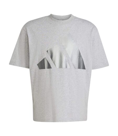 Mens Logo Cotton Regular T-shirt Grey Heather Adidas