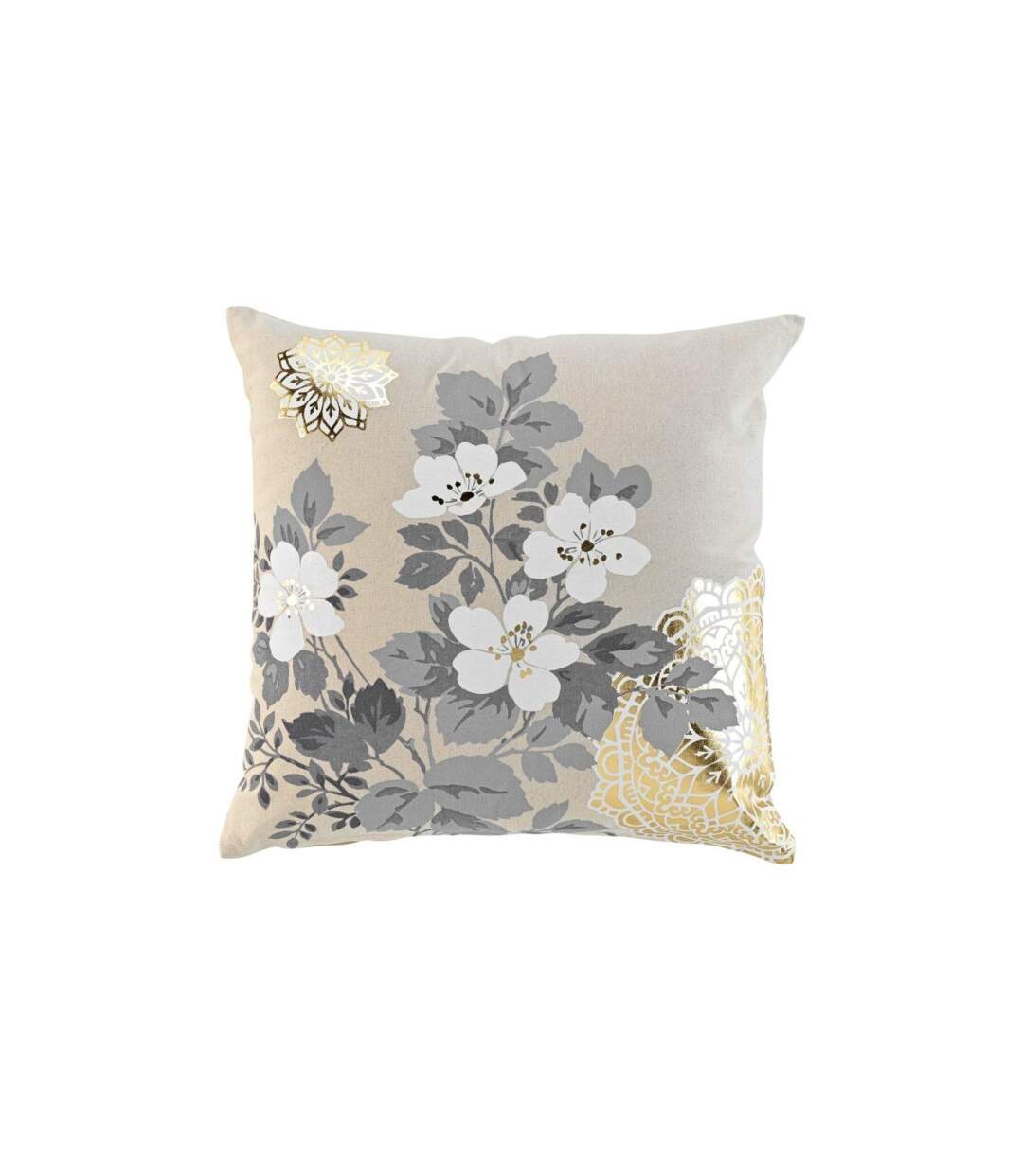Coussin Déco Imprimé Daya 45x45cm Beige & Or-1