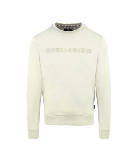 Mens Ribbed Collar Sweatshirt Butter Aquascutum