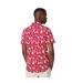 Mens floral short-sleeved shirt red Maine