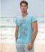 Tee-shirt homme bleu ciel - manches courtes - col rond - Elégant et confortable-4