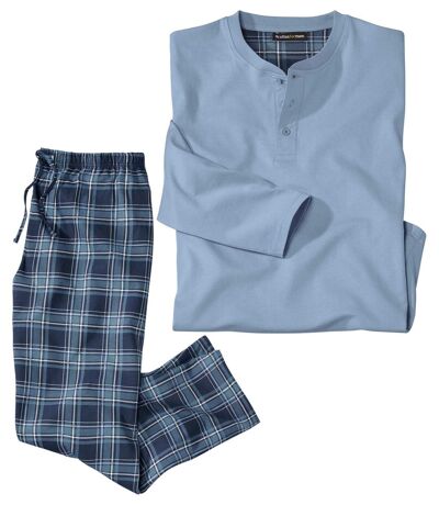 Men's Blue Checked Pyjamas