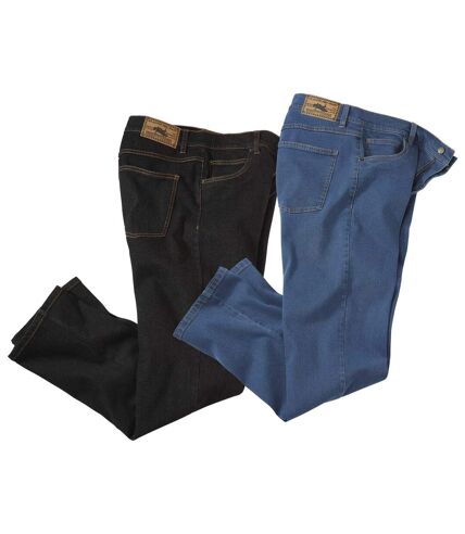 Pack of 2 Men's Stretch Jeans - Blue Black