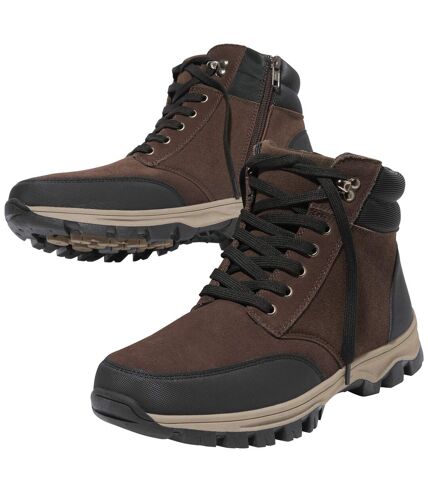 Men's Brown Zip-Up Ankle Boots