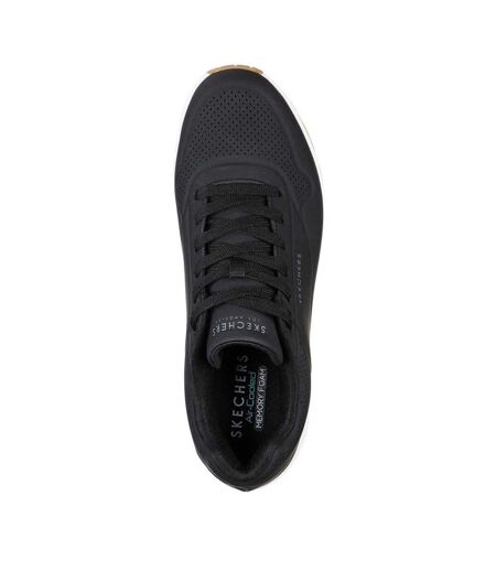 Mens Uno Stand On Air Skech-air Trainers Black White Skechers