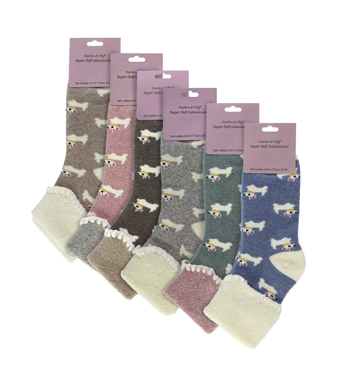 Sock Snob - 6 paires femme de chaussettes de lit épaisses et chaudes en laine-2