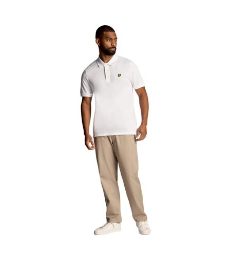 Mens slub polo shirt white Lyle & Scott