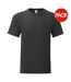 T-shirt iconic hommes noir Fruit of the Loom-1