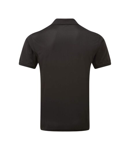 Mens Coolchecker Pique Polo Shirt Black Premier
