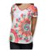 Tee shirt femme manches courtes avec motifs imprimés multicolores