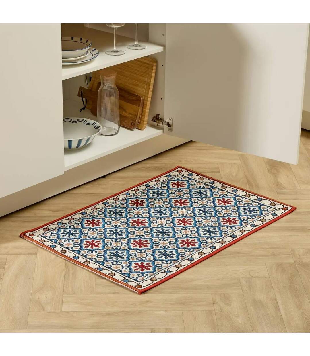 Tapis de Cuisine Antidérapant Océania 60x90cm Bleu-3