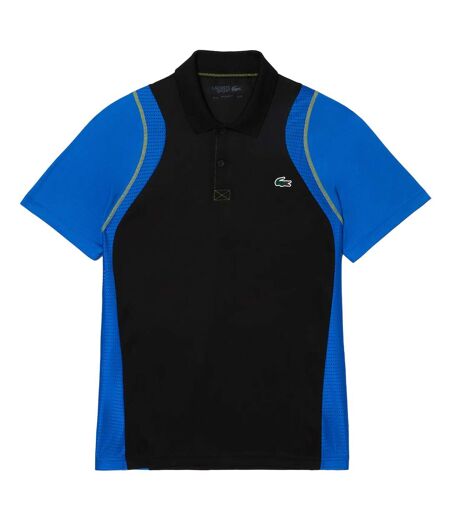 Mens Recycled Polyester Tennis Polo Shirt Black Blue Lacoste
