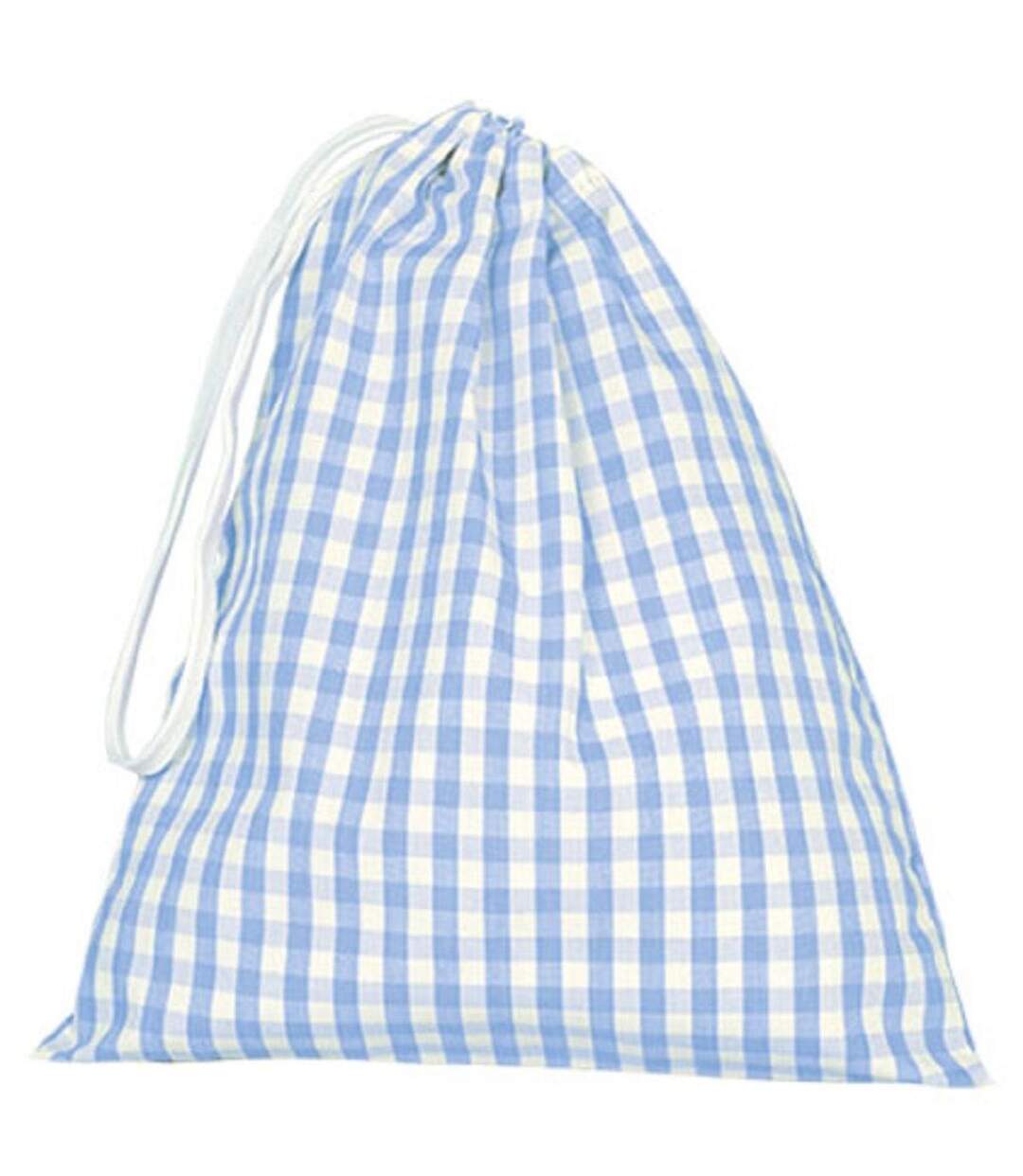 Sac à dos en toile - REF SNACK - bleu et blanc à carreaux-1