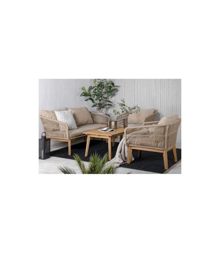 Salon de Jardin en Bois Chania 164cm Beige