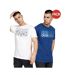 T-shirts raynen homme bleu marine / blanc Crosshatch