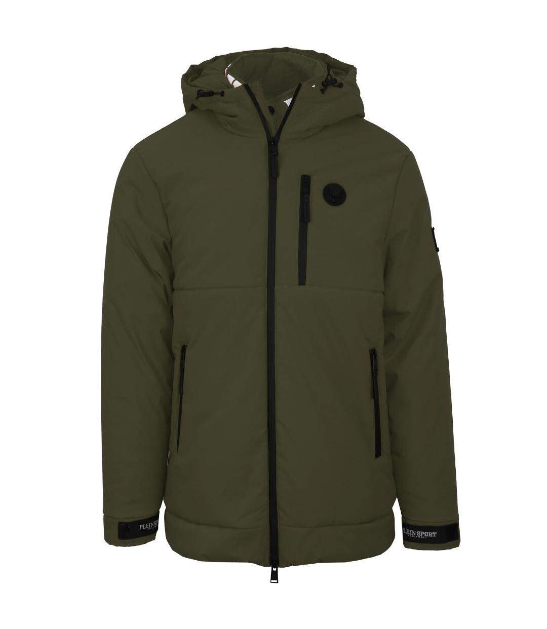 Doudoune Matelassée Motif/style Logo Homme Vert Plein Sport-1