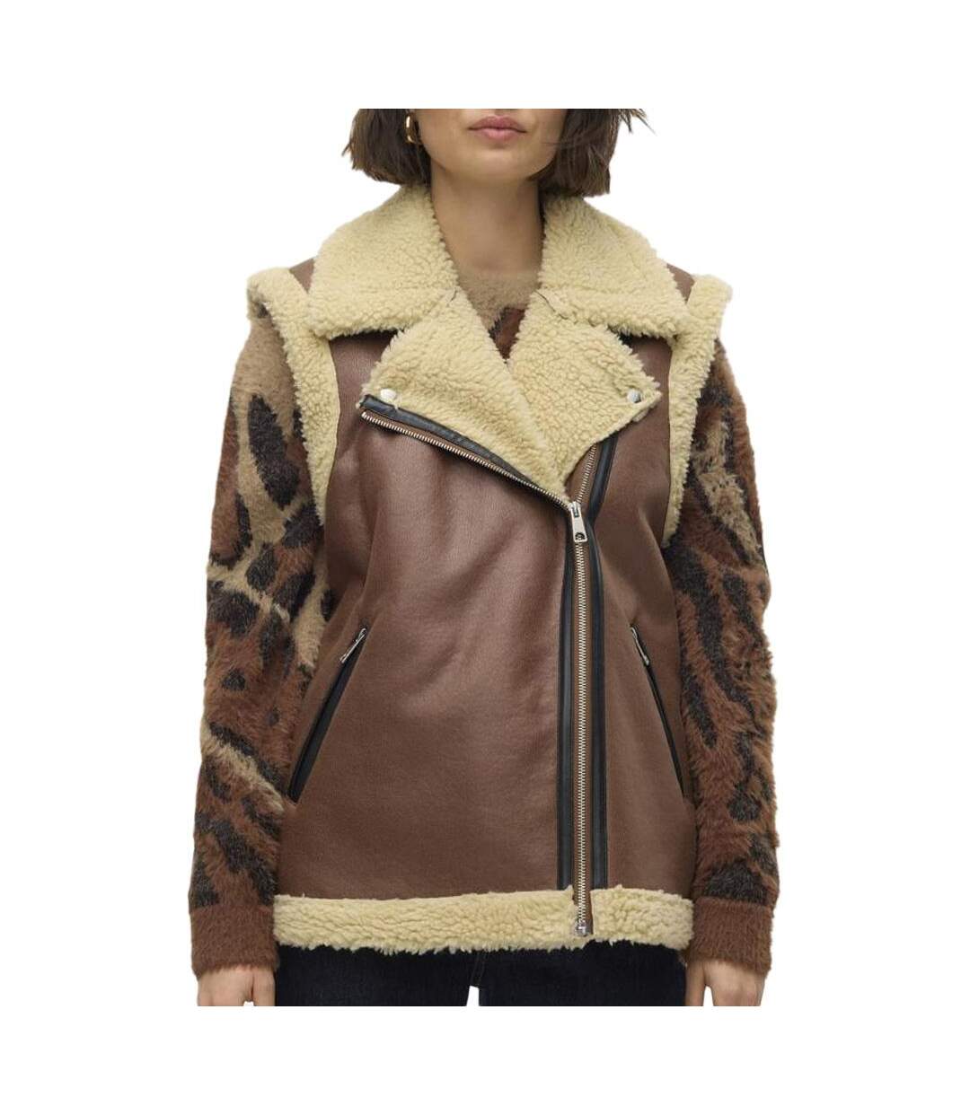 Veste sans manches camel/écru femme vero moda waistcoat-1