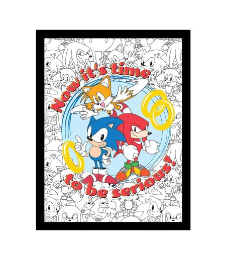 Sonic The Hedgehog - Poster encadré IT'S TIME TO BE SERIOUS (Multicolore) (40 cm x 30 cm) - UTPM8686