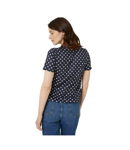 Maine Womens/Ladies Spotted Bubble Hem Short-Sleeved Top (Monochrome) - UTDH5928