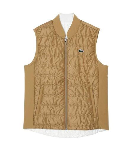 Womens/ladies Quilted Reversible Golf Gilet Beige Lacoste