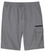Men's Gray Casual Cargo Shorts - Elasticated Waist 