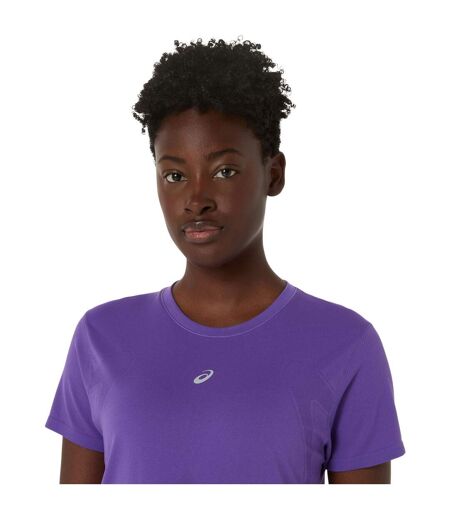 Womens/ladies Seamless Short-sleeved Athletic T-shirt Purple Asics