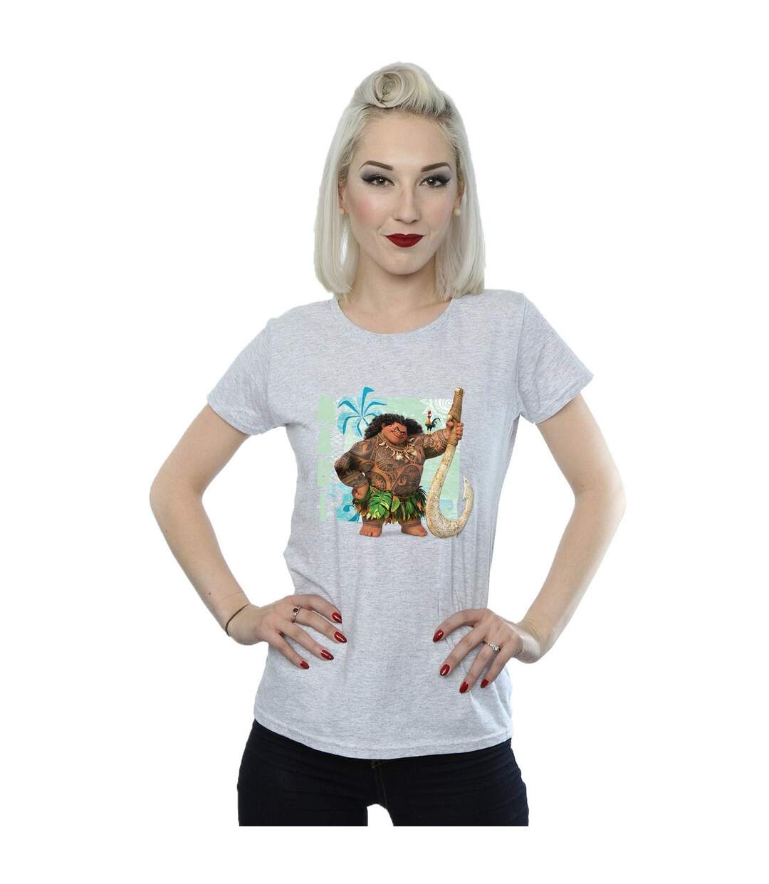 Disney T-shirt en coton Moana Maui Femme/Ladies (Gris sportif) - UTBI33961-2