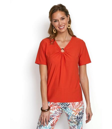 T-shirt maille crêpe extensible bijou