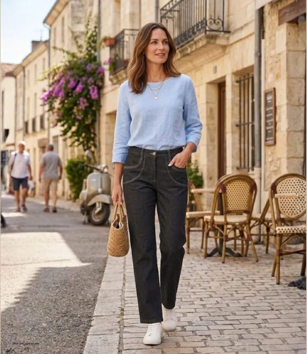 MAYFLOWER SE1111J - Pantalon extensible bleu denim : l'équilibre parfait entre confort et style-5