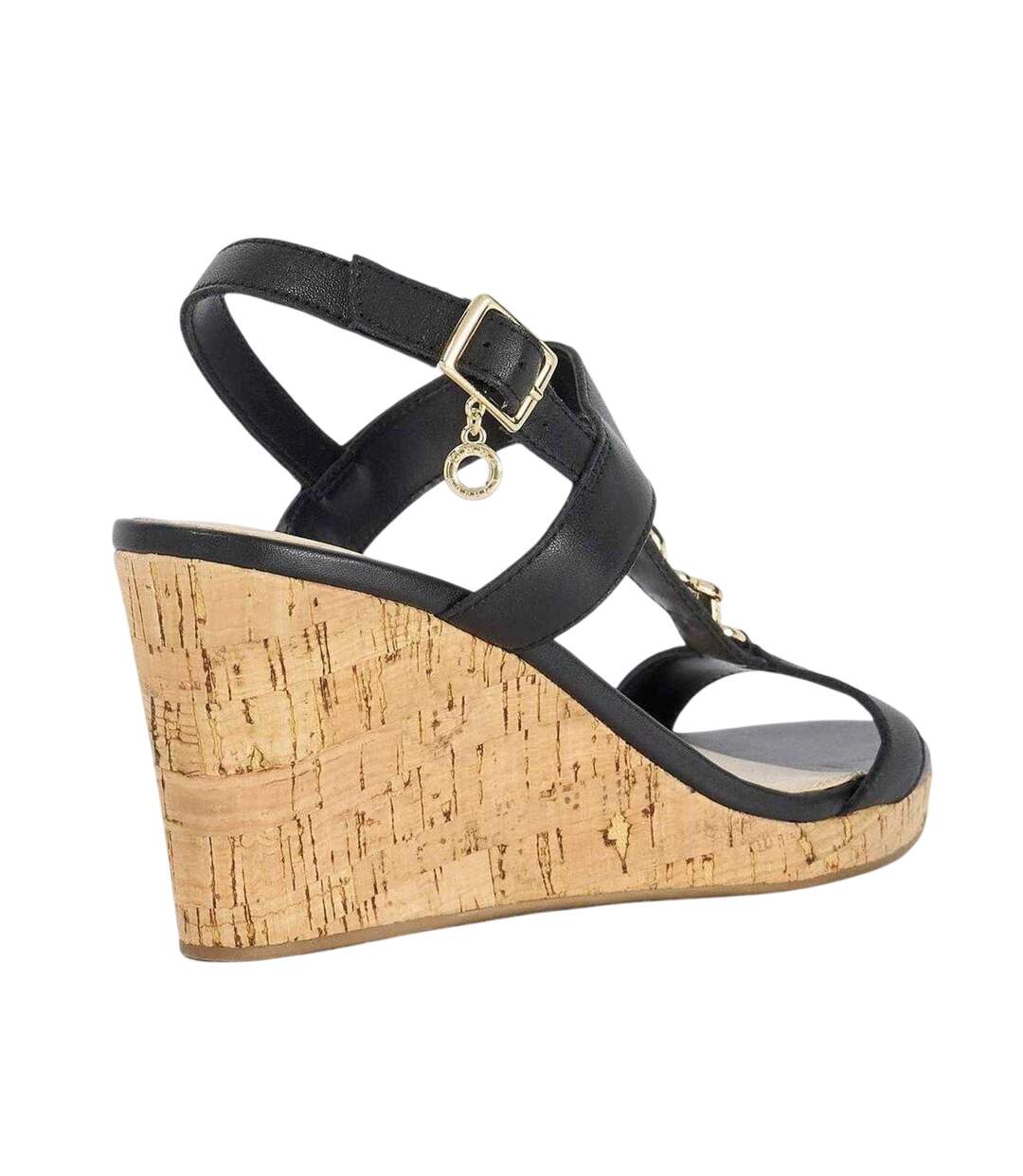 Womens/ladies Kasslie Wedge Sandals Black Dune London-2