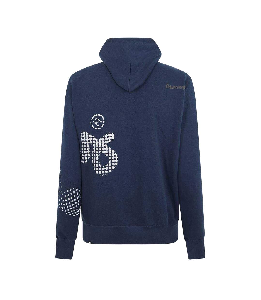 Sweat À Capuche Motif/style À Pois Homme Bleu Marine Money-2