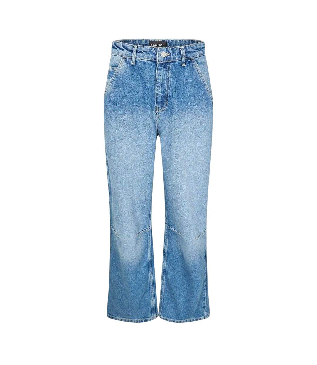 Womens/ladies Denim Patch Boyfriend Jeans Blue Kangol-1